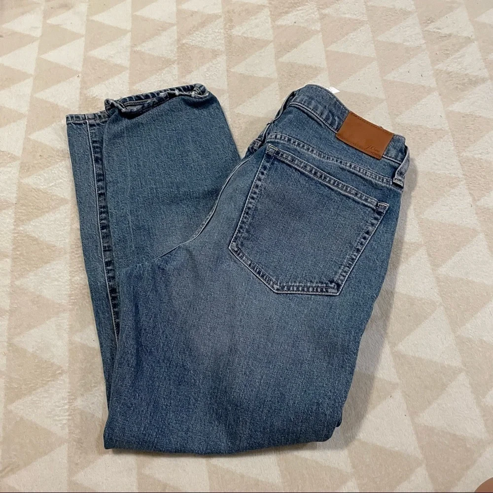 J crew slim boyfriend jeans tinted indigo distressed